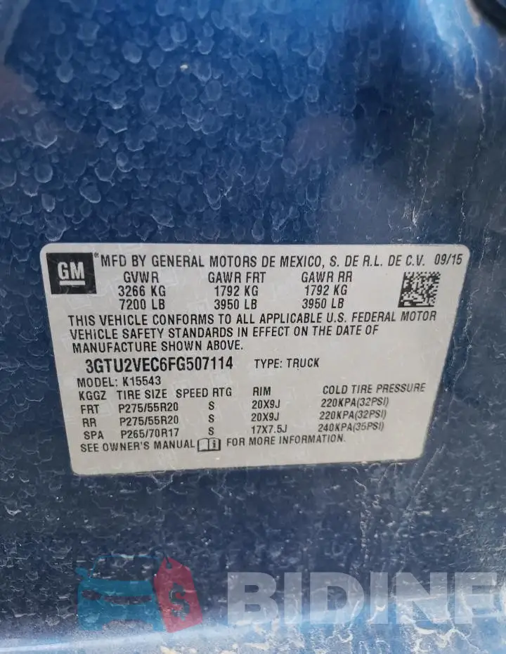 3GTU2VEC6FG507114 Photo# 12