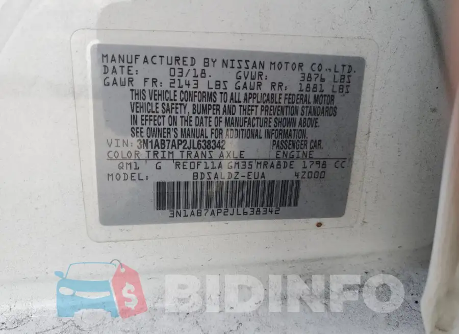 3N1AB7AP2JL638342 Photo# 13