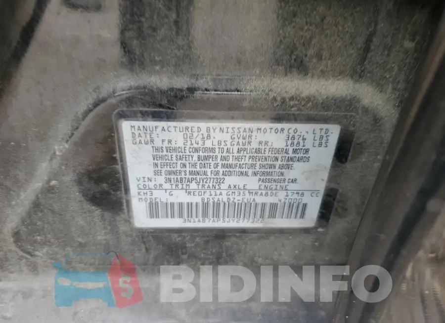 3N1AB7AP5JY277322 Photo# 12