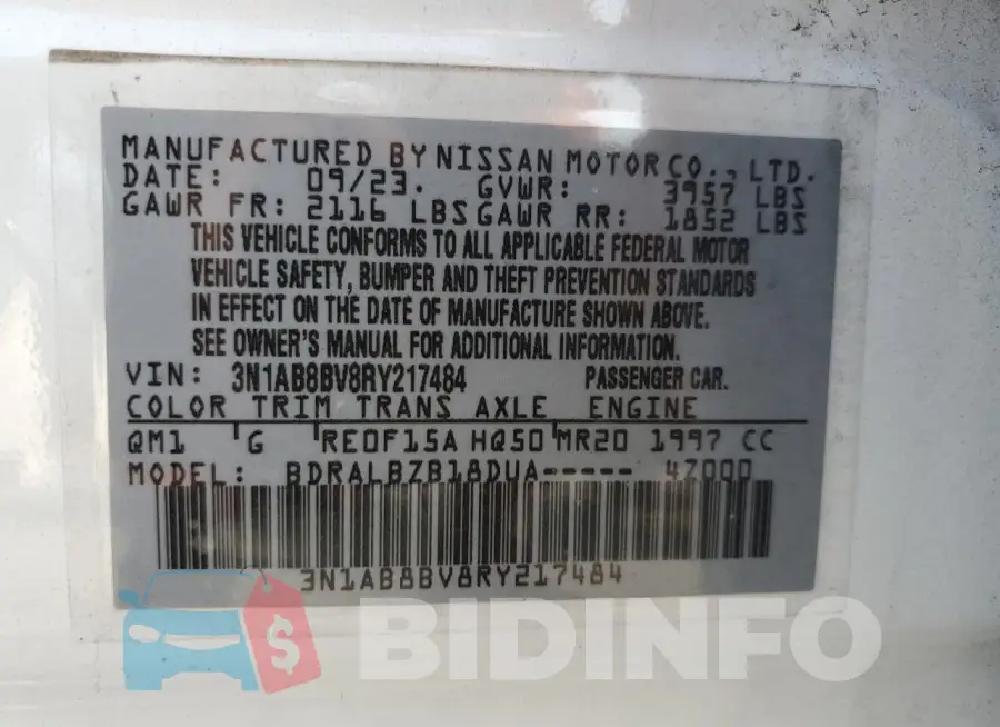 3N1AB8BV8RY217484 Photo# 12