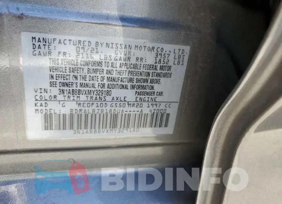3N1AB8BVXMY329180 Photo# 12