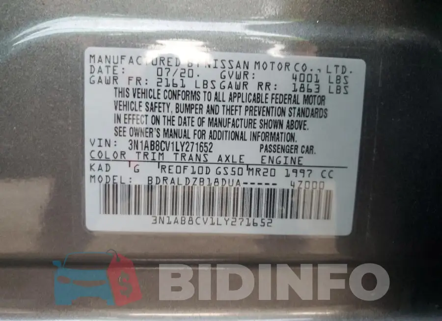3N1AB8CV1LY271652 Photo# 13