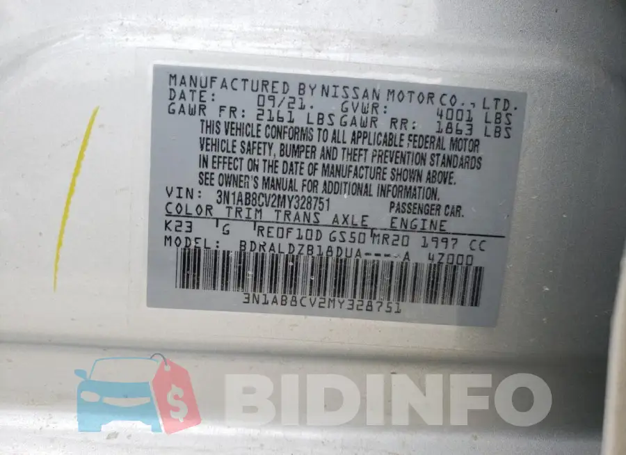 3N1AB8CV2MY328751 Photo# 12