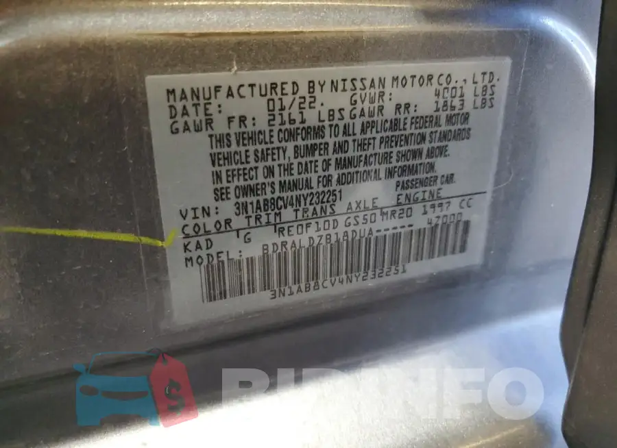 3N1AB8CV4NY232251 Photo# 12