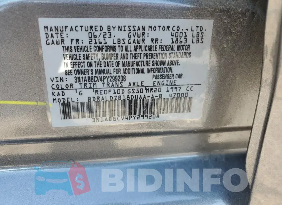3N1AB8CV4PY299208 Photo# 12
