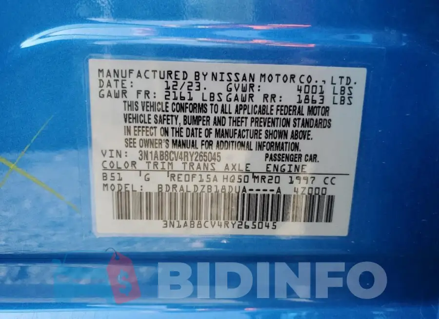 3N1AB8CV4RY265045 Photo# 12