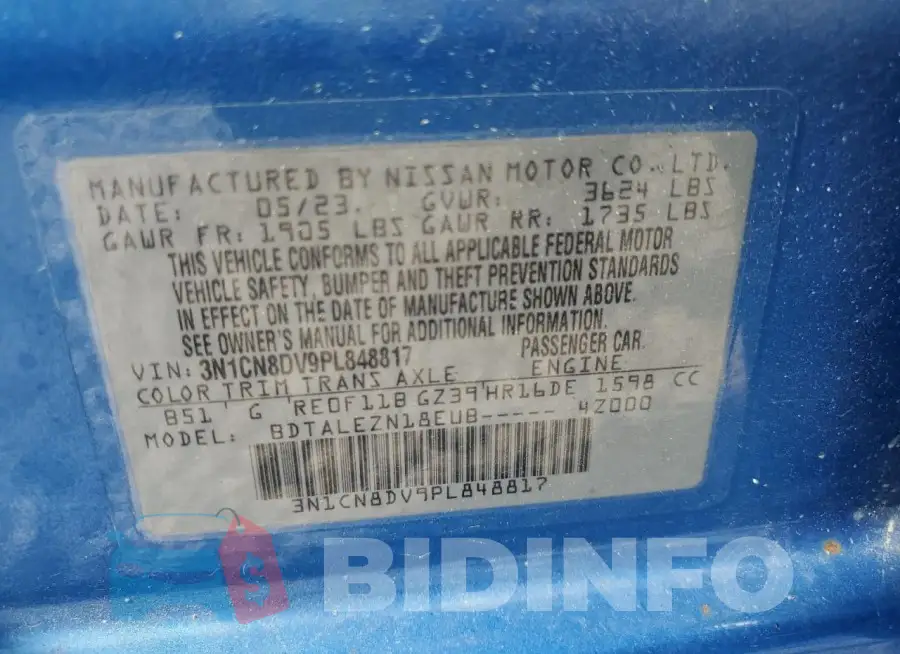 3N1CN8DV9PL848817 Photo# 12