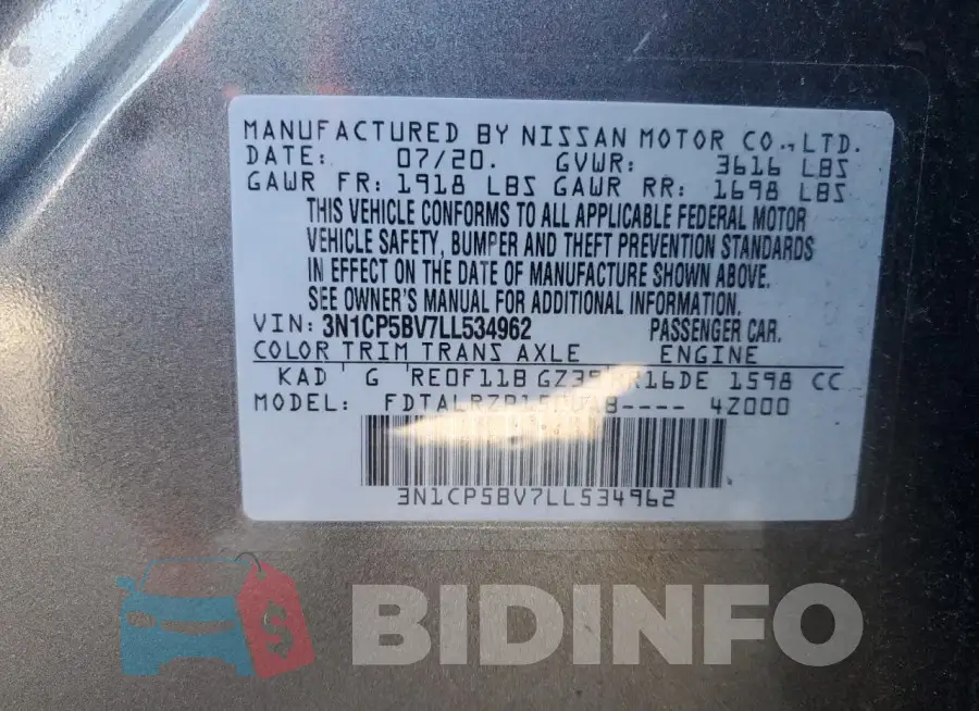 3N1CP5BV7LL534962 Photo# 13