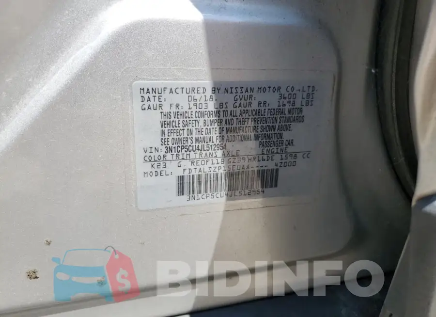 3N1CP5CU4JL512954 Photo# 14