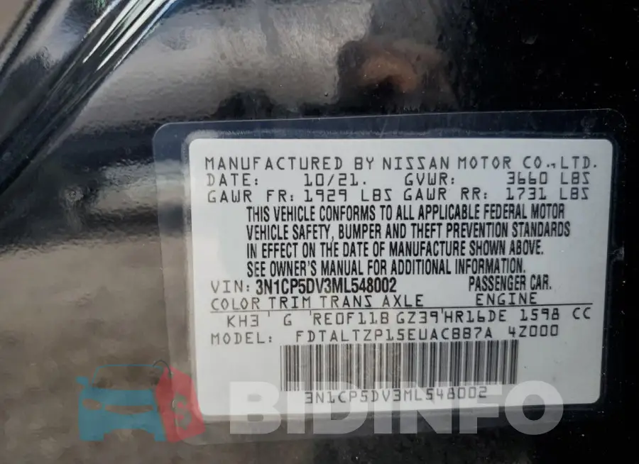 3N1CP5DV3ML548002 Photo# 12