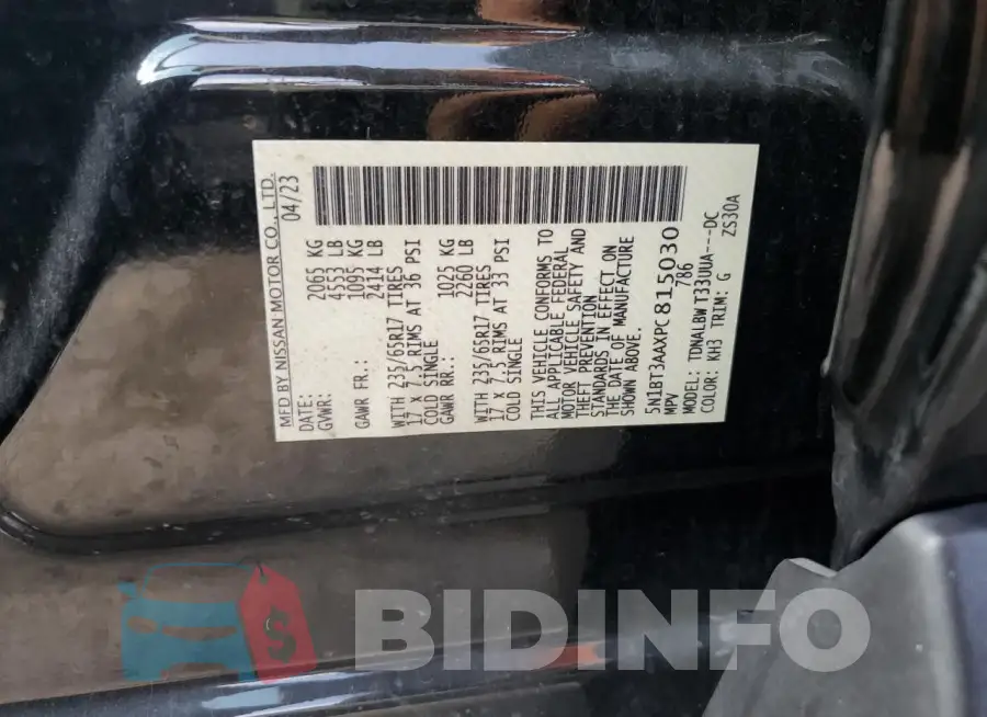 5N1BT3AAXPC815030 Photo# 13