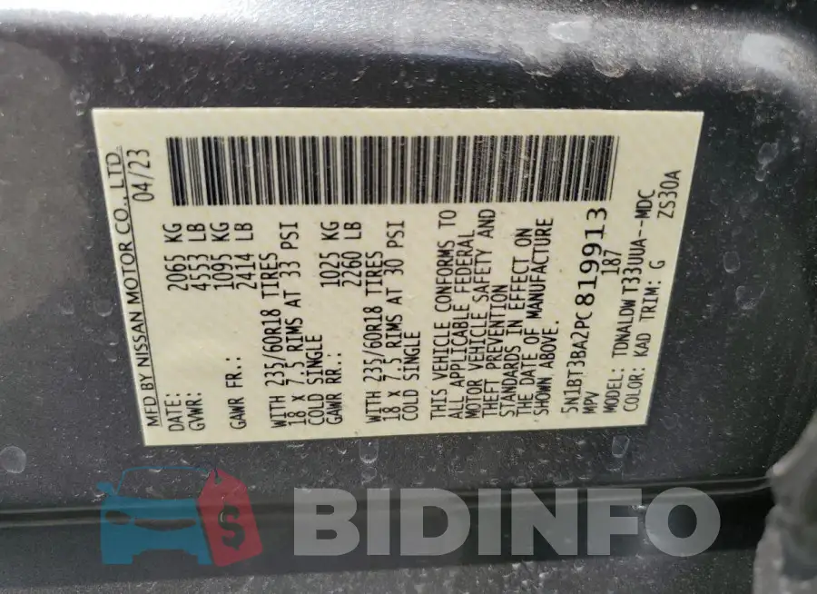 5N1BT3BA2PC819913 Photo# 13