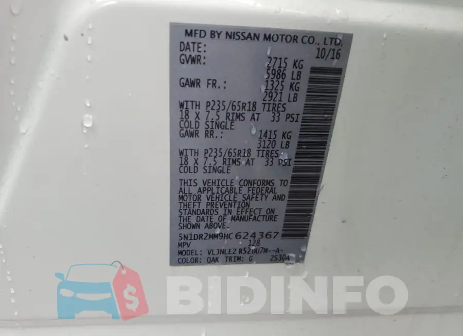 5N1DR2MM9HC624367 Photo# 13
