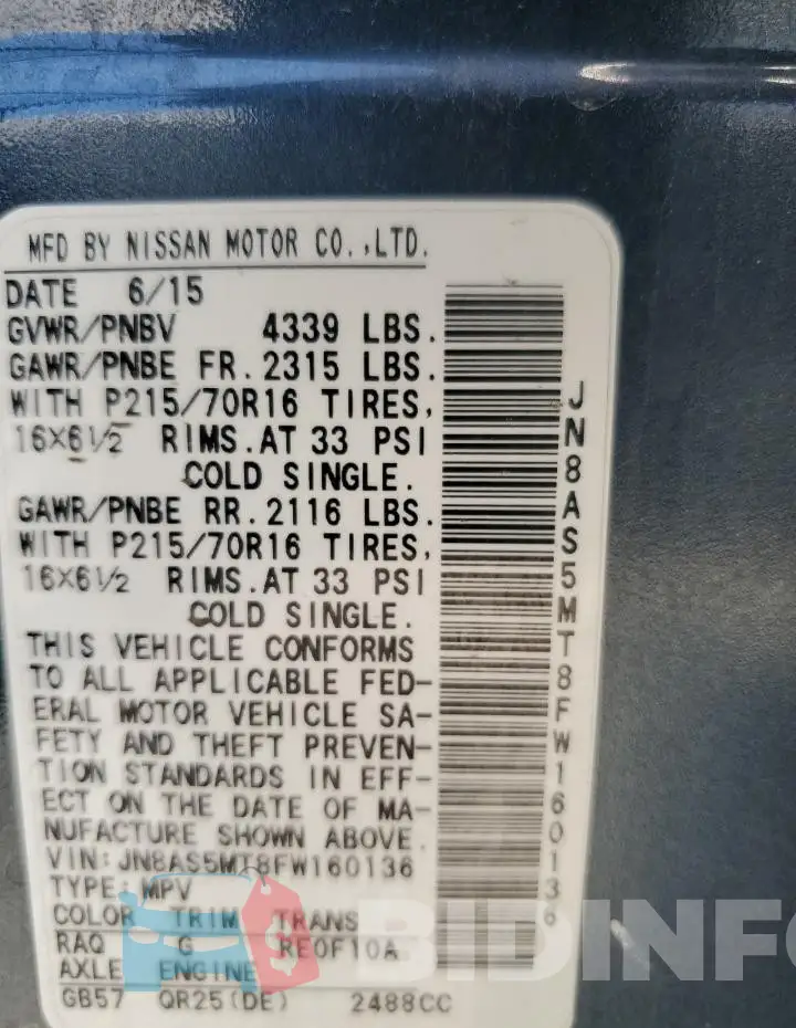 JN8AS5MT8FW160136 Photo# 12