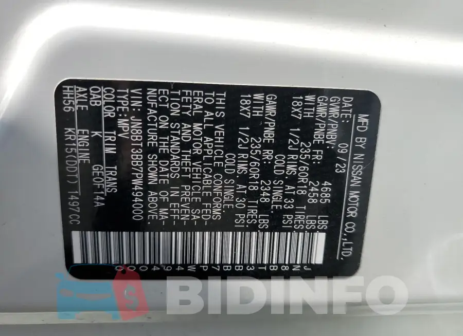 JN8BT3BB7PW494000 Photo# 13