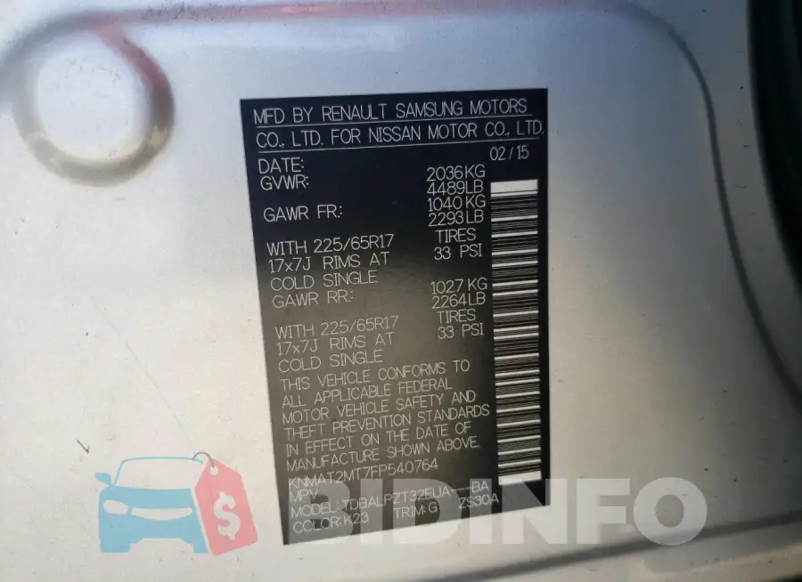 KNMAT2MT7FP540764 Photo# 12
