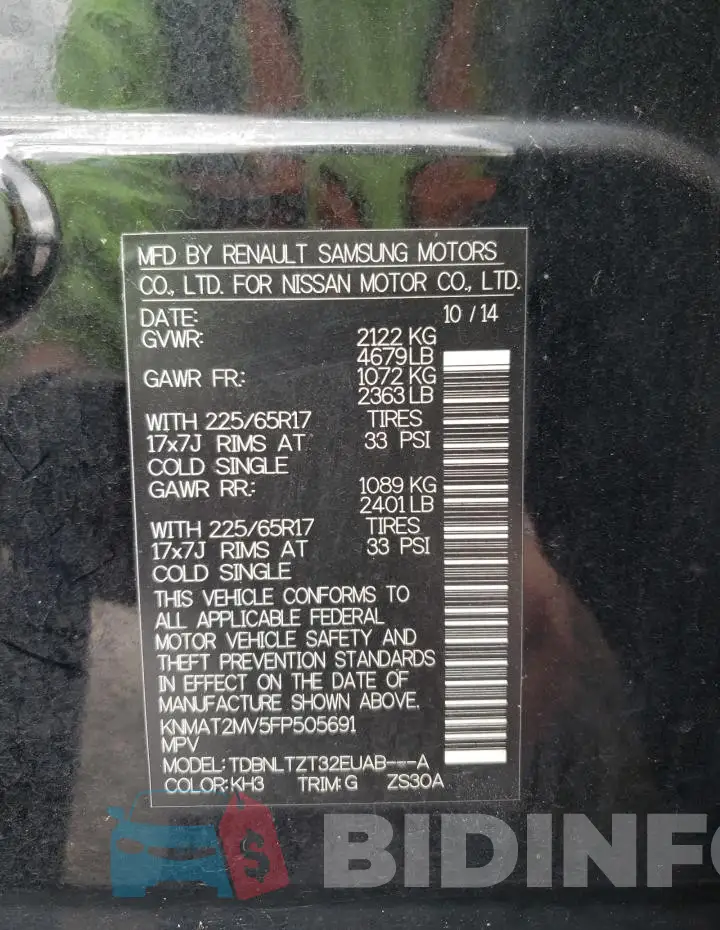KNMAT2MV5FP505691 Photo# 13