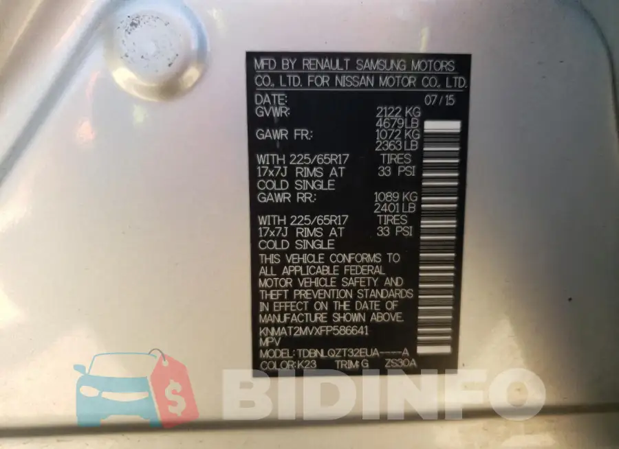 KNMAT2MVXFP586641 Photo# 12