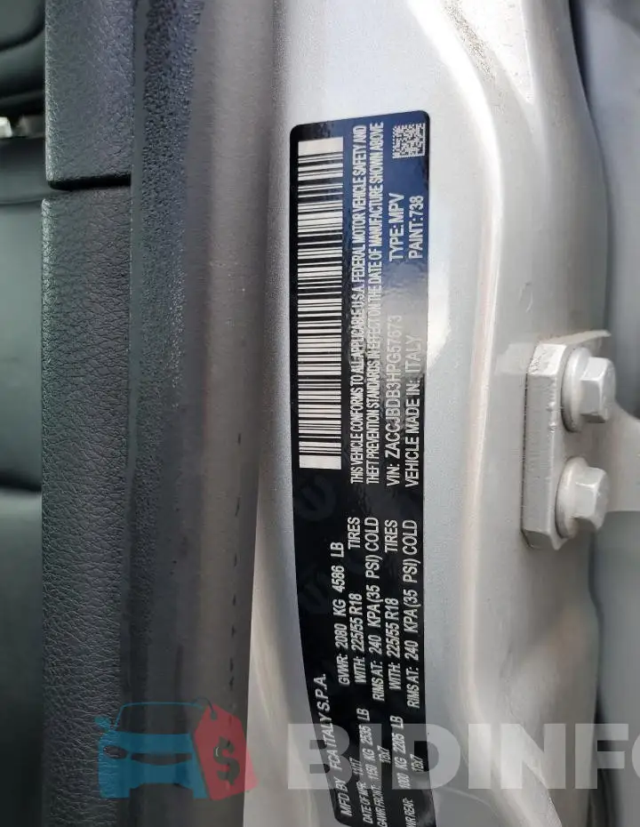 ZACCJBDB3HPG57673 Photo# 12