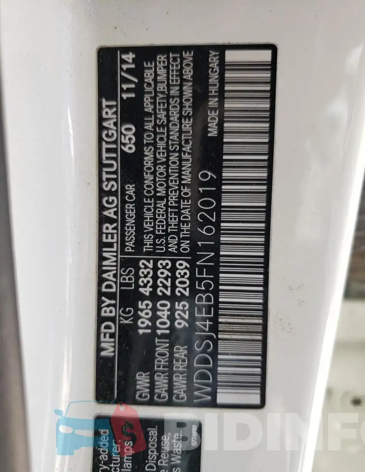 WDDSJ4EB5FN162019 Photo# 12