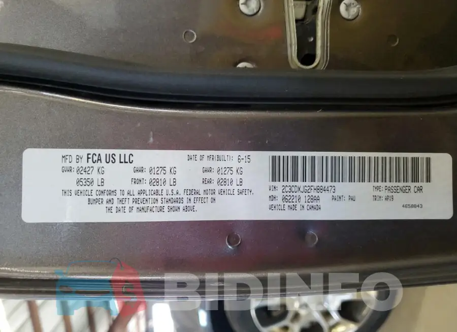 2C3CDXJG2FH884473 Photo# 12