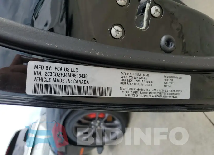 2C3CDZFJ4MH513439 Photo# 13