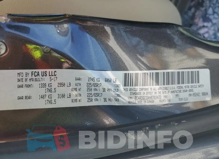 2C4RDGCGXHR783472 Photo# 13