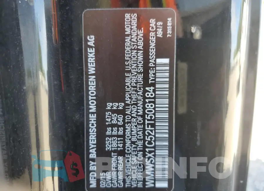 WMWSX1C52FT508184 Photo# 12