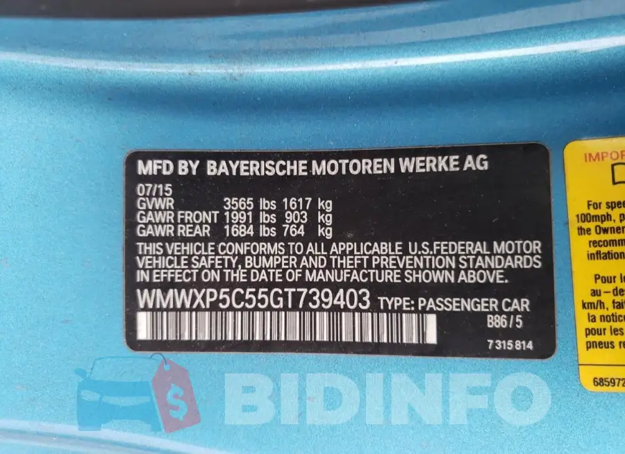 WMWXP5C55GT739403 Photo# 12