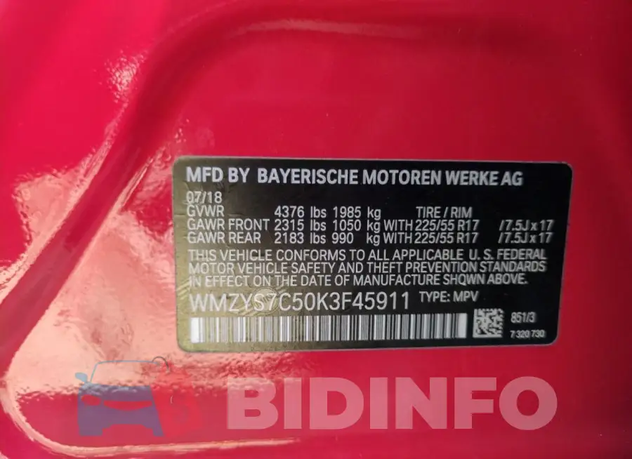 WMZYS7C50K3F45911 Photo# 13