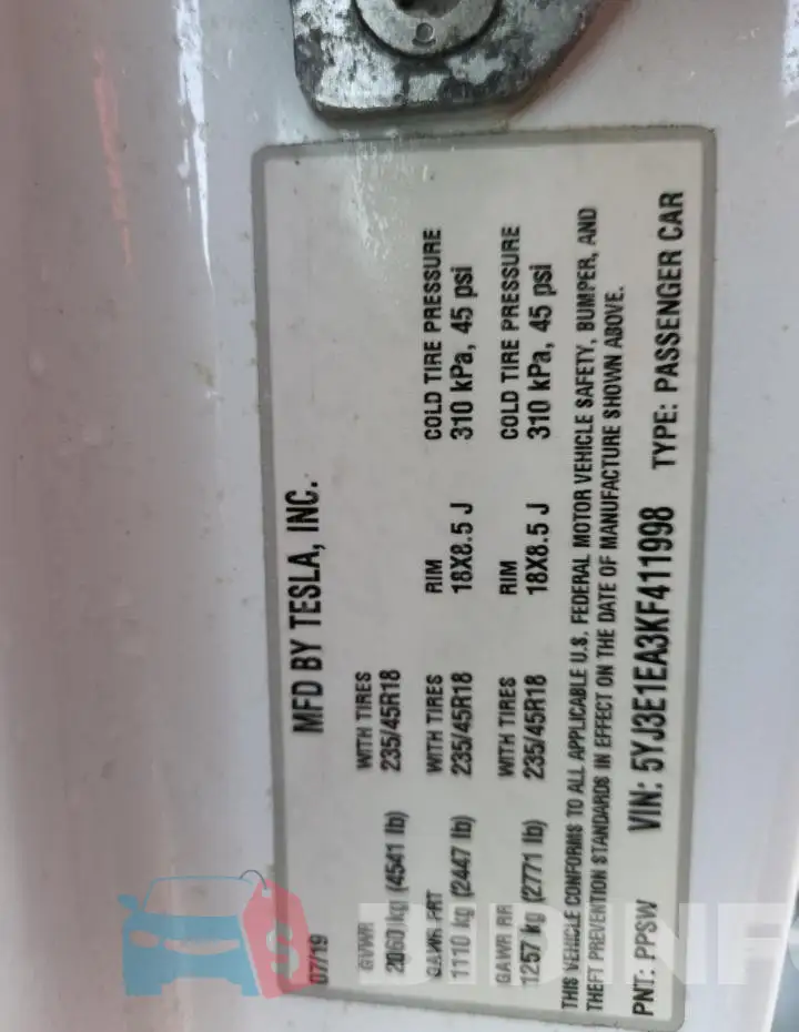 5YJ3E1EA3KF411998 Photo# 13