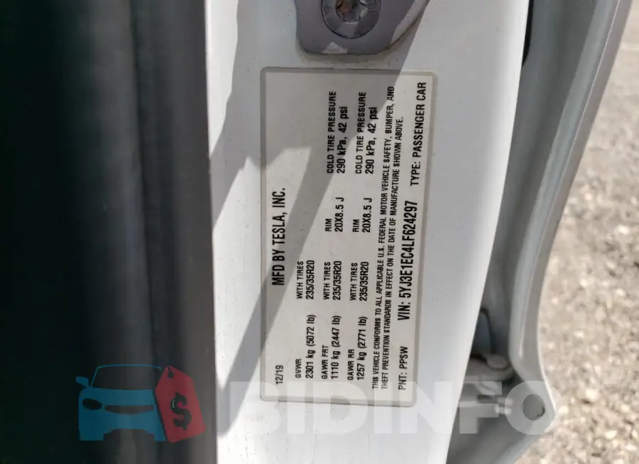 5YJ3E1EC4LF624297 Photo# 12