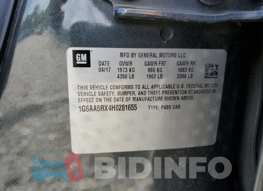 1G6AA5RX4H0201655 Photo# 12