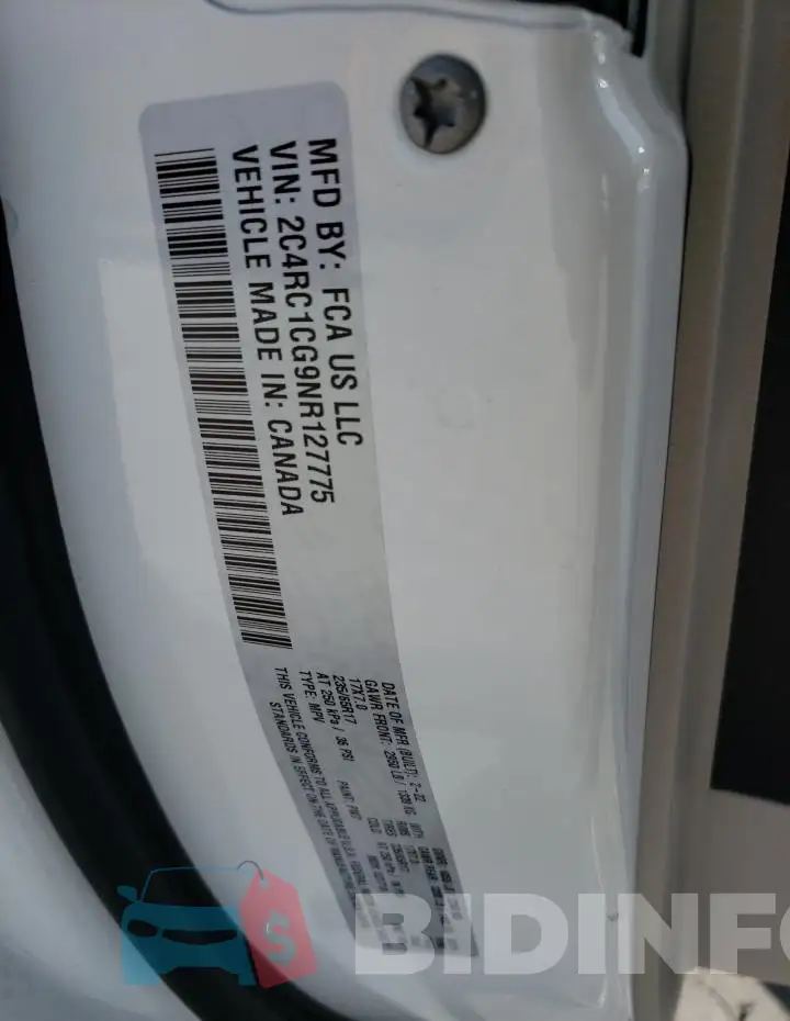 2C4RC1CG9NR127775 Photo# 14