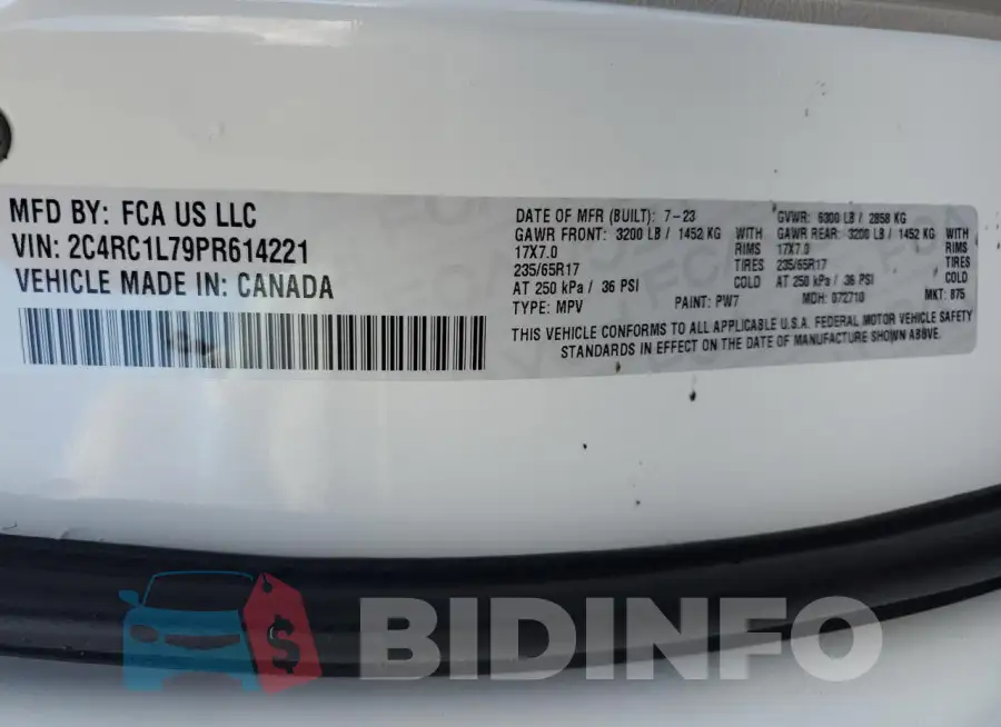 2C4RC1L79PR614221 Photo# 13