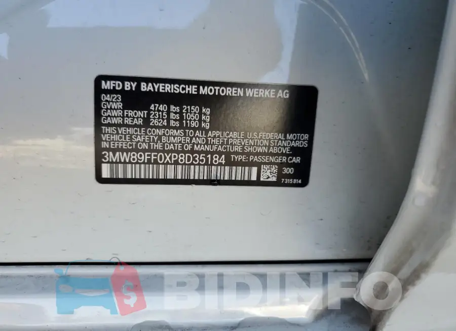 3MW89FF0XP8D35184 Photo# 12