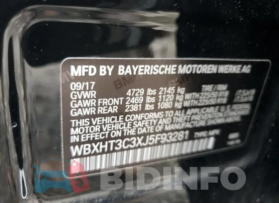 WBXHT3C3XJ5F93281 Photo# 12