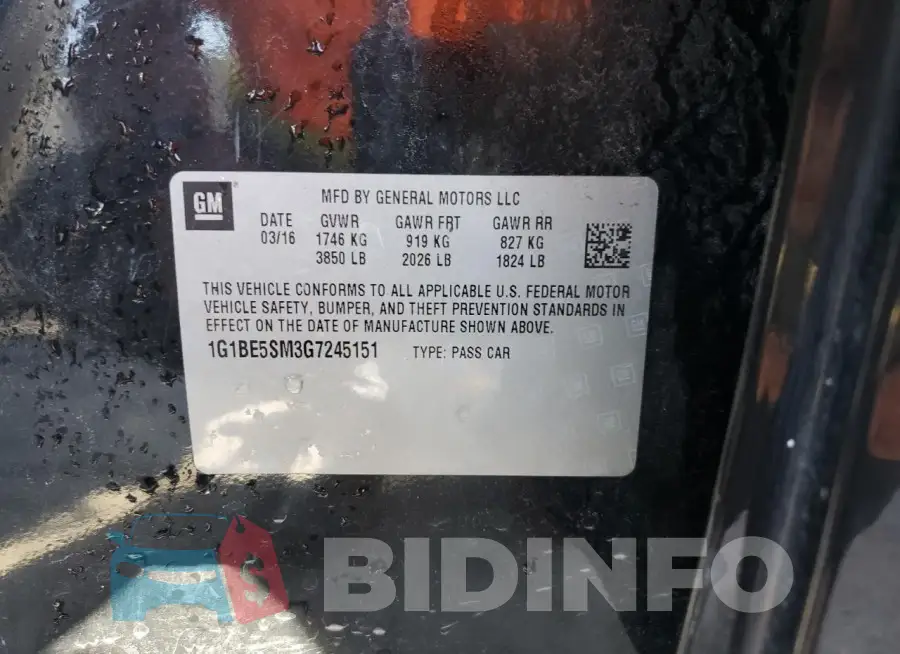 1G1BE5SM3G7245151 Photo# 13
