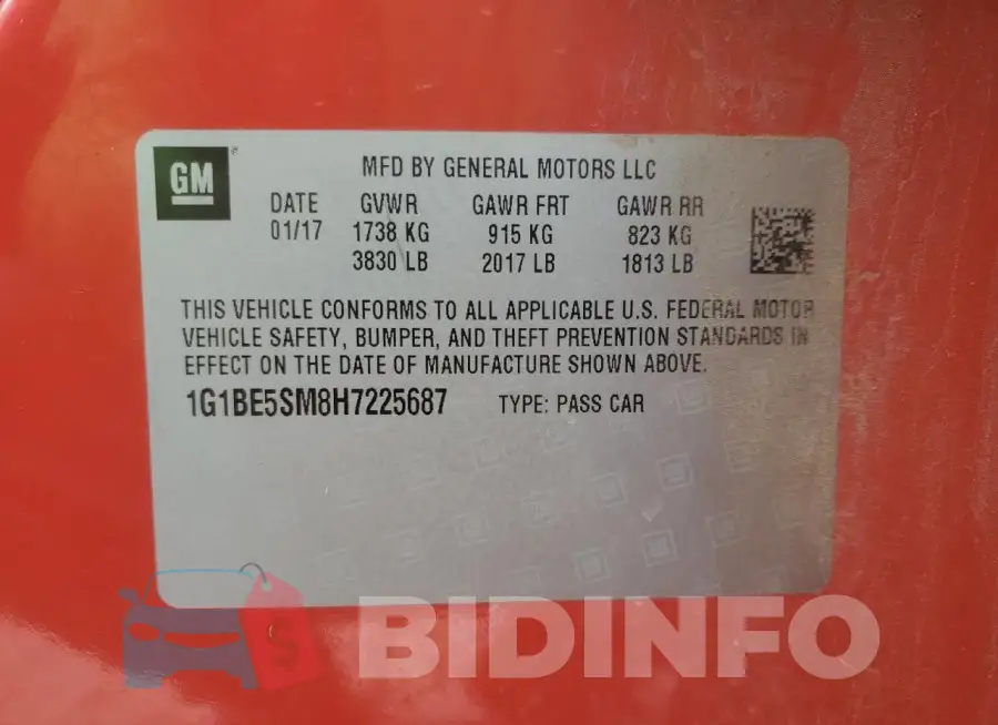 1G1BE5SM8H7225687 Photo# 13