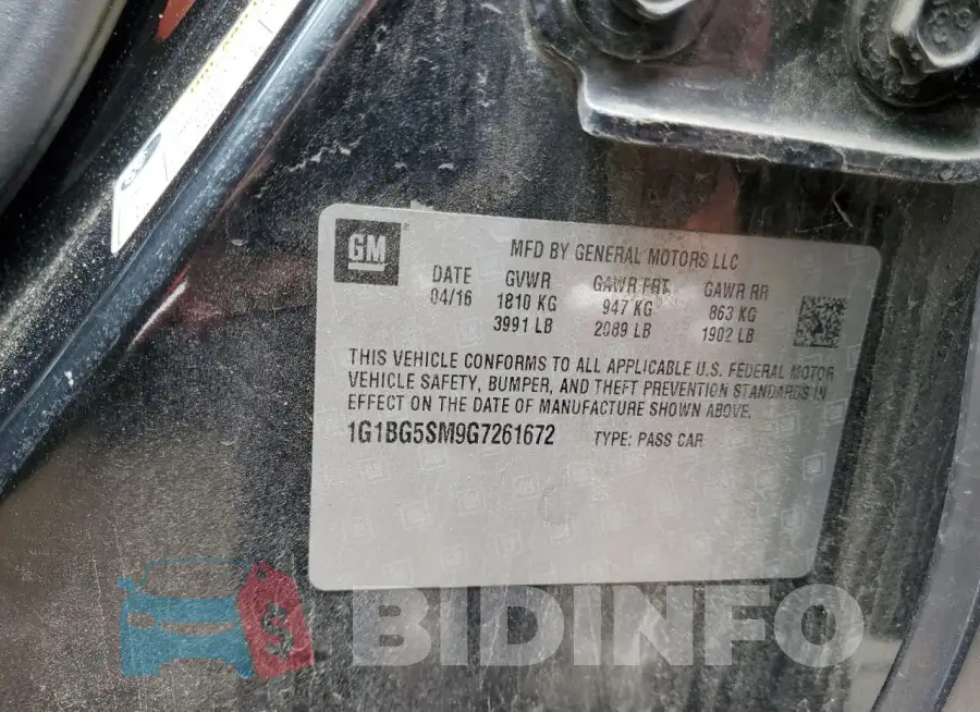 1G1BG5SM9G7261672 Photo# 12