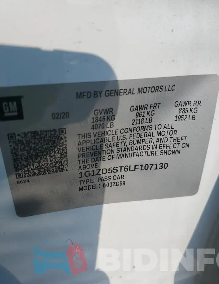 1G1ZD5ST6LF107130 Photo# 12