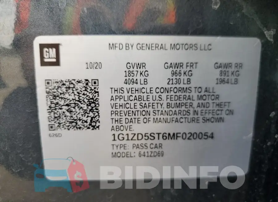 1G1ZD5ST6MF020054 Photo# 12