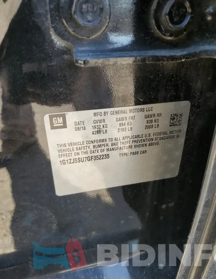 1G1ZJ5SU7GF352235 Photo# 13