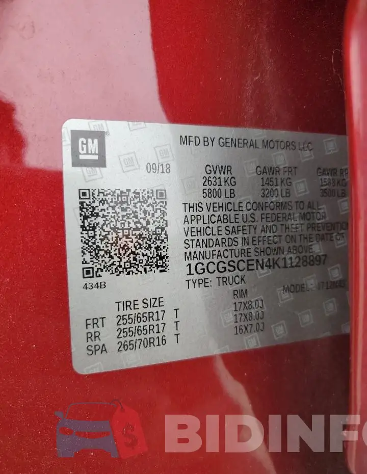 1GCGSCEN4K1128897 Photo# 12