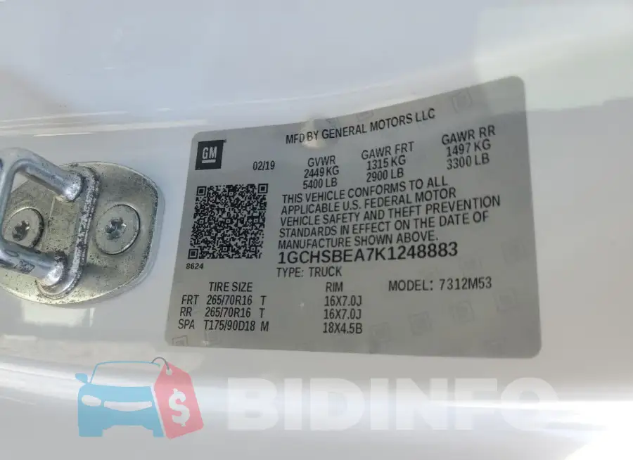 1GCHSBEA7K1248883 Photo# 12