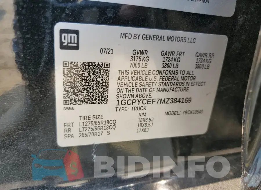 1GCPYCEF7MZ384169 Photo# 12