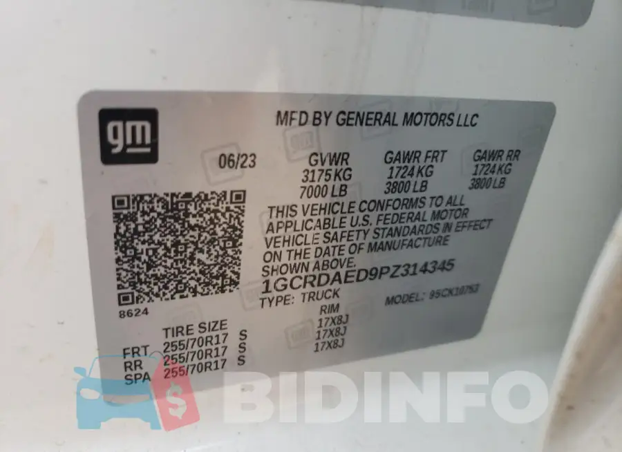 1GCRDAED9PZ314345 Photo# 12