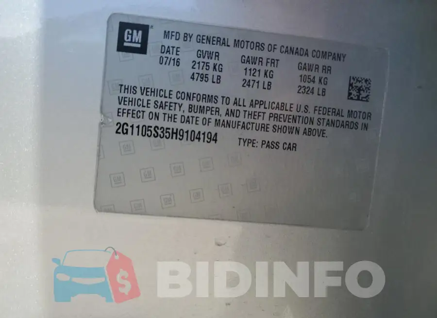 2G1105S35H9104194 Photo# 13