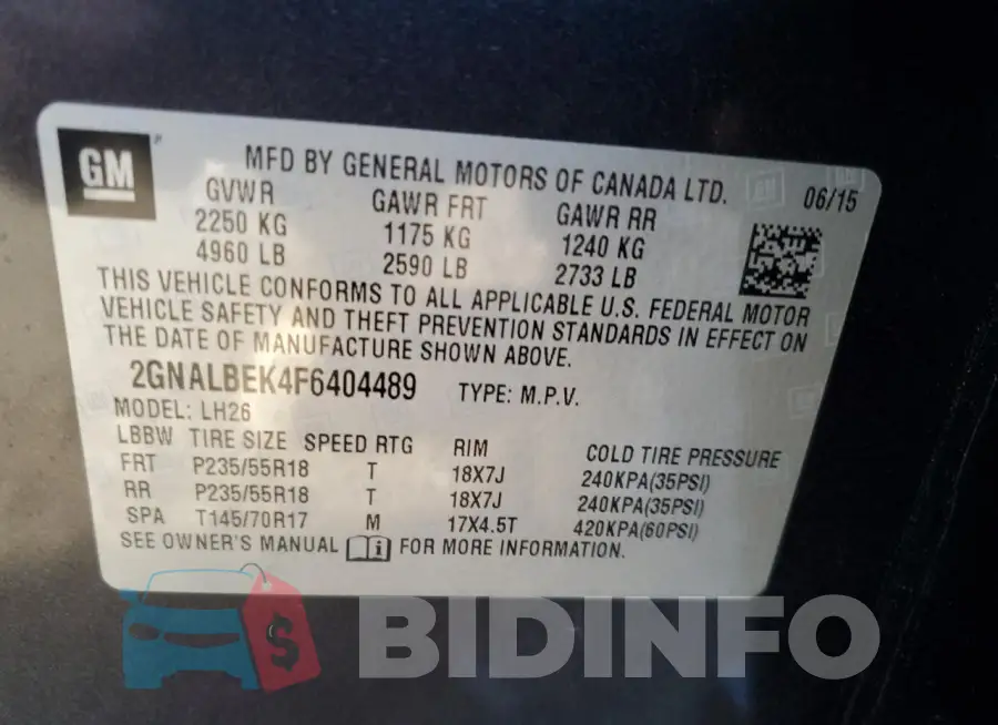2GNALBEK4F6404489 Photo# 12