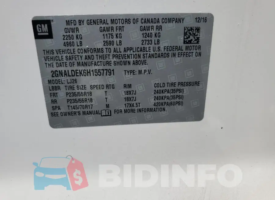 2GNALDEK6H1557791 Photo# 13
